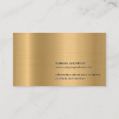 Monogramm | Gold-Metallic-Hintergrund Visitenkarte (Rückseite)