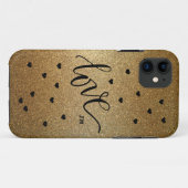 Monogramm Gold mit Liebe Case-Mate iPhone Hülle (Rückseite (Horizontal))