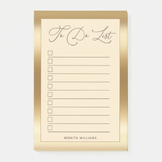 Monogramm Gold modern auflisten Post-it Klebezettel