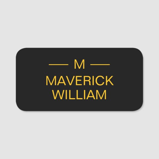 Monogramm Gold Namensschild (Vorderseite)