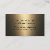 Monogramm Gold Schere Friseur Visitenkarte (Rückseite)