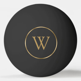 Monogramm Gold Schwarz Tischtennisball