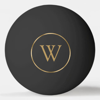 Monogramm Gold Schwarz Tischtennisball