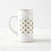 Monogramm Gold Star Muster Anfangsandenken Bierglas (Links)