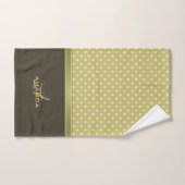 Monogramm Gold und Ecru Olive Green Handtuch (Handtuch)