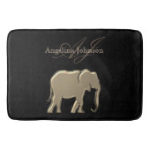 Monogramm Gold und Schwarz Badematte (Vorderseite)