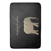 Monogramm Gold und Schwarz Badematte (Vorderseite Vertikal)