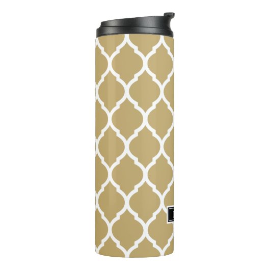 Monogramm Gold und Schwarz Thermosbecher (Nach links gedreht)