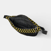 Monogramm, Gold und schwarzes Vierblatt Bauchtasche (Offen)