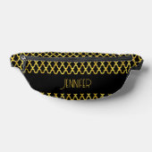 Monogramm, Gold und schwarzes Vierblatt Bauchtasche (Ablage )