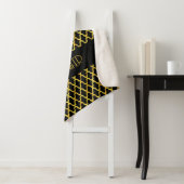 Monogramm, Gold und schwarzes Vierblatt Sherpadecke (Beispiel)