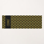 Monogramm, Gold und schwarzes Vierblatt Yogamatte (Vorderseite (Horizontal))