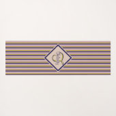 Monogramm, Gold, Violett, Lila und rosa Streifen Yogamatte (Rückseite (Horizontal))