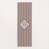Monogramm, Gold, Violett, Lila und rosa Streifen Yogamatte (Rückseite)