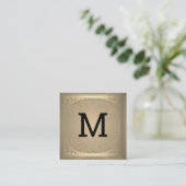 Monogramm | Golddekorative Geschäfte am Grenzplatz Quadratische Visitenkarte (Stehend Vorderseite)