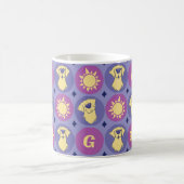 Monogramm Golden Retriever Whimsical Sun Dog Kaffeetasse (Mittel)