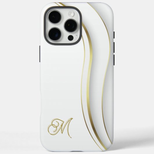 Monogramm Golden Swirl Case-Mate iPhone Hülle (Rückseite)