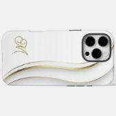 Monogramm Golden Swirl Case-Mate iPhone Hülle (Rückseite (Horizontal))