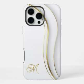 Monogramm Golden Swirl iPhone 16 Pro Max Hülle
