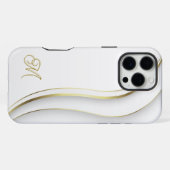 Monogramm Golden Swirl iPhone Hülle (Rückseite (Horizontal))
