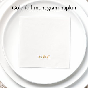 Monogramm Goldene 50. Hochzeitstag-Party Servietten Mit Folie