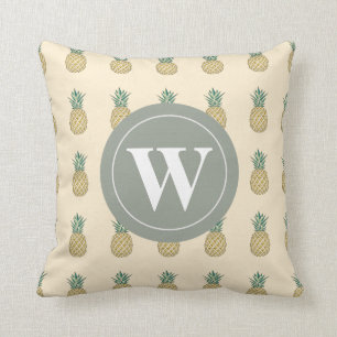 Monogramm-goldene Ananas Kissen