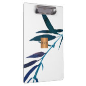 Monogramm goldene metallische Ozeanblau-Blätter au Klemmbrett (Rechts)