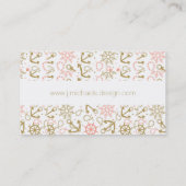 Monogramm-goldenes Anker-Muster Visitenkarte (Rückseite)