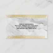 Monogramm | Goldfolie gebürstet | Marmorweiß Visitenkarte (Rückseite)