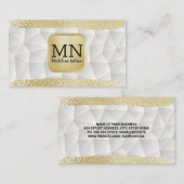 Monogramm | Goldfolie gebürstet | Moderne Geometri Visitenkarte (Vorne/Hinten)