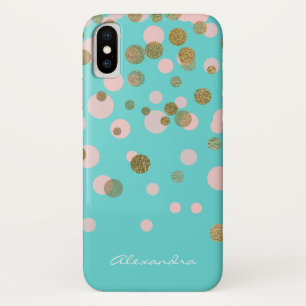 Monogramm-Goldfolie und Rosen-GoldConfetti Case-Mate iPhone Hülle