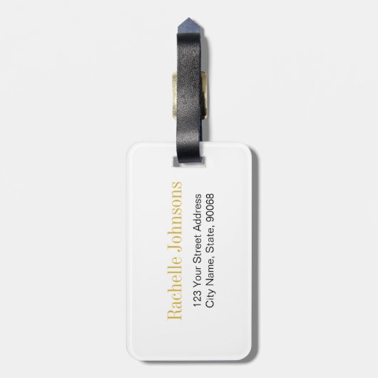 Monogramm-Goldfolien-Herz Gepäckanhänger (Rückseite vertikal)