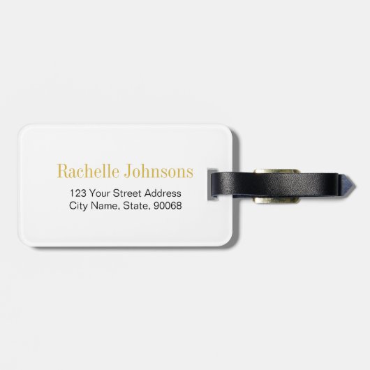 Monogramm-Goldfolien-Herz Gepäckanhänger (Rückseite horizontal)