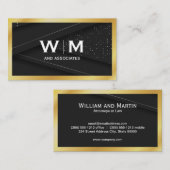 Monogramm | Goldgrenze Visitenkarte (Vorne/Hinten)