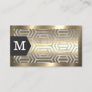 Monogramm   Goldmetall   Glitzer Foil Geometric Visitenkarte