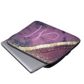 Monogramm-Goldmünzen der lila Gefärbte Krawatte Laptopschutzhülle (Vorne Knopf)