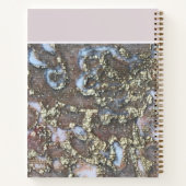 Monogramm Goldrot Rosa-Weiße Blütenkalligrafie Notizblock (Rückseite)