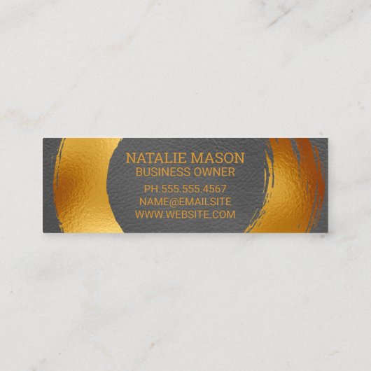 Monogramm | Goldschleim Mini Visitenkarte (Rückseite)