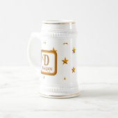 Monogramm Goldstern Familienname Initial Andenken Bierglas (Vorderseite Links)