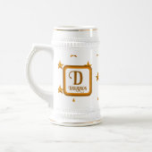 Monogramm Goldstern Familienname Initial Andenken Bierglas (Links)