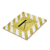 Monogramm Goldstreifen Muster Fliese (Seite)