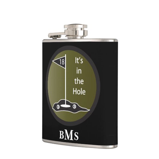 Monogramm-Golf ist es im Loch Flachmann (Links)