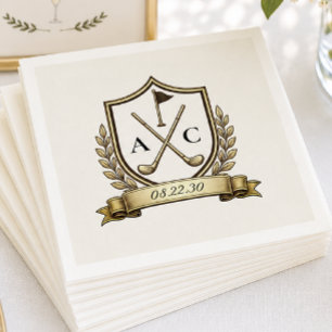 Monogramm Golf Wappen Hochzeit Serviette
