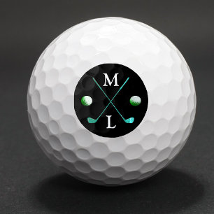 Monogramm-Golfbälle mit schwarzem Logo Golfball