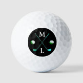Monogramm-Golfbälle mit schwarzem Logo Golfball (Vorderseite)