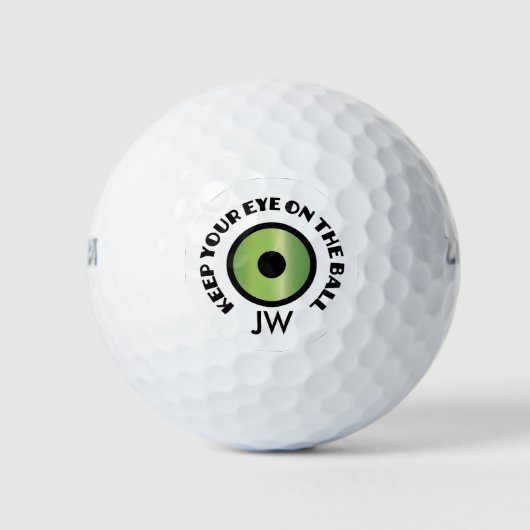 Monogramm Golfer - Behalt dein Auge auf der Kugel Golfball (Vorderseite)