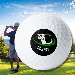 Monogramm Golfer Men, personalisierter Name Golfball