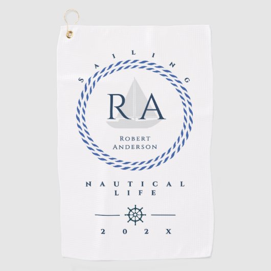 Monogramm Golfhandtuch (Vorderseite)
