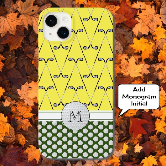 Monogramm-Golfmuster iPhone 15 Hülle