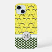 Monogramm-Golfmuster iPhone 15 Hülle (Rückseite)